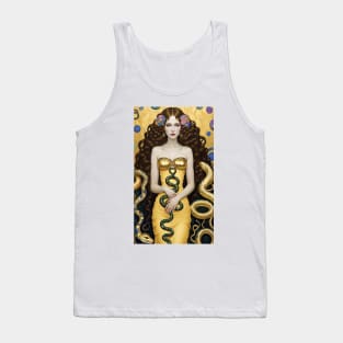 Gustav Klimt's Serpent Charms: Women Enchanted by Snakes Tank Top
